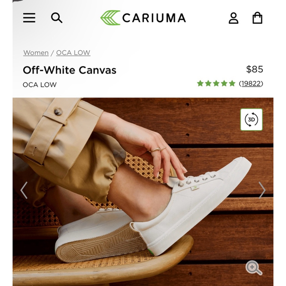 NWT Women’s Cariuma OCA Low Top Off White Canvas Sneaker 8 - Picture 3 of 12